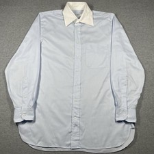 Ben Silver Dress Shirt Mens 15-33 Large Blue Long Sleeve Winchester Shirt Pocket