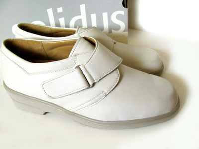 SOLIDUS softes echt LEDER Klett SLIPPER Halbschuhe SNEAKER 37  (4,5) NEU