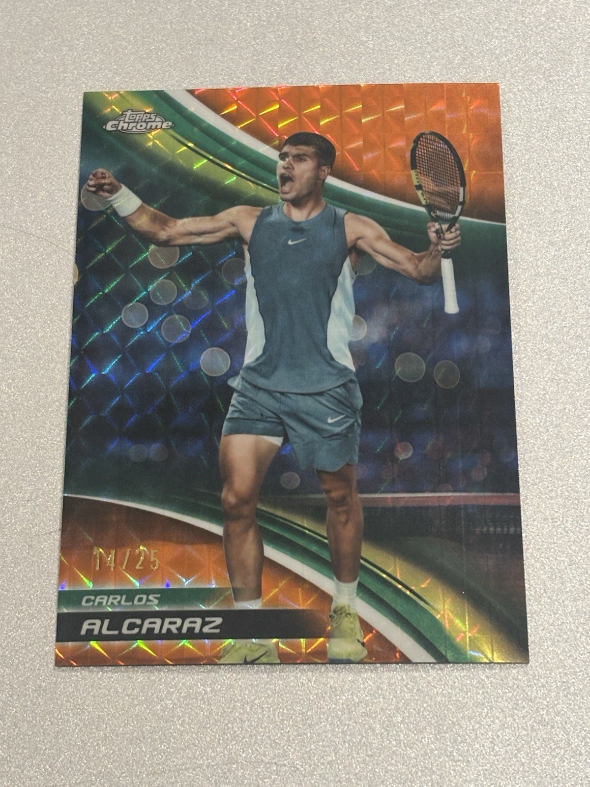 Carlos Alcaraz 2025 Topps Chrome Orange Geometric Refractor /25