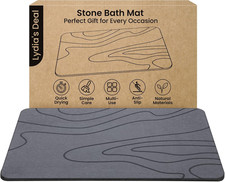 Stone Bath Mat - Diatomaceous Earth Shower Mat, Non-Slip Super Absorbent Quick D