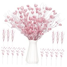 16 Pcs 17 Inch Valentine's Day Decorations Valentines Glitter Heart Picks Pink