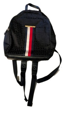 Tommy Hilfiger Monogram Mini Backpack Black Red White Stripe Women s Bag