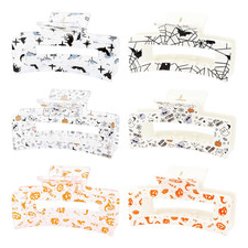 Halloween Claw Clip 6PCS Halloween Hair Clips for Women Ghost Pumpkin Witch Hair