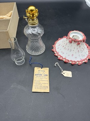 Vintage LOVE LITE  '' Apple Blossom''  Perfume oil Lamp with Shade  Antique Shoppe