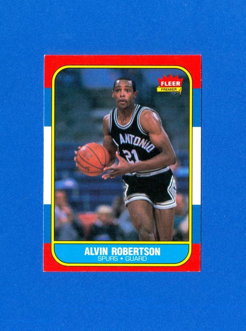 1986/1987 Fleer Basketball#92 Alvin Robertson '86 Set Break RC Rookie Card EX/MT