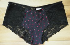 NWT Victoria's Secret PINK Black Cherries Smooth Lace Hiphugger Hipster Panty L