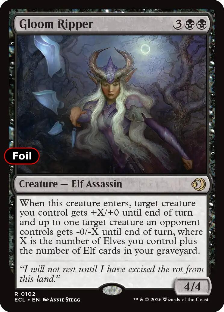 Foil Gloom Ripper - 102 - NM - Lorwyn Eclipsed