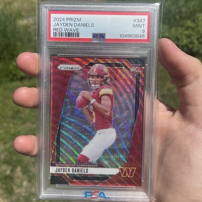 2024 Panini Prizm Jayden Daniels Prizm Red Wave Prizm #347 /149 PSA 9 Commanders