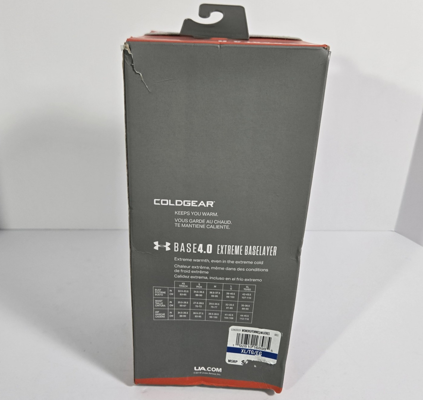 Under Armour 1343319 Womens XL ColdGear Base 4.0 1/2 Zip Baselayer Shirt Black