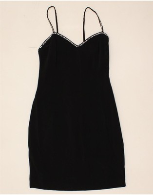 BYBLOS Womens Sleeveless Slip Dress IT 44 Medium Black Viscose AM01