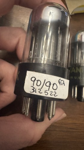 SYLVANIA 6sn7 Black 3 Hole T Plates Chrome DOME NOS MATCHED PAIR 6sn7gta 1953 - Picture 7 of 9