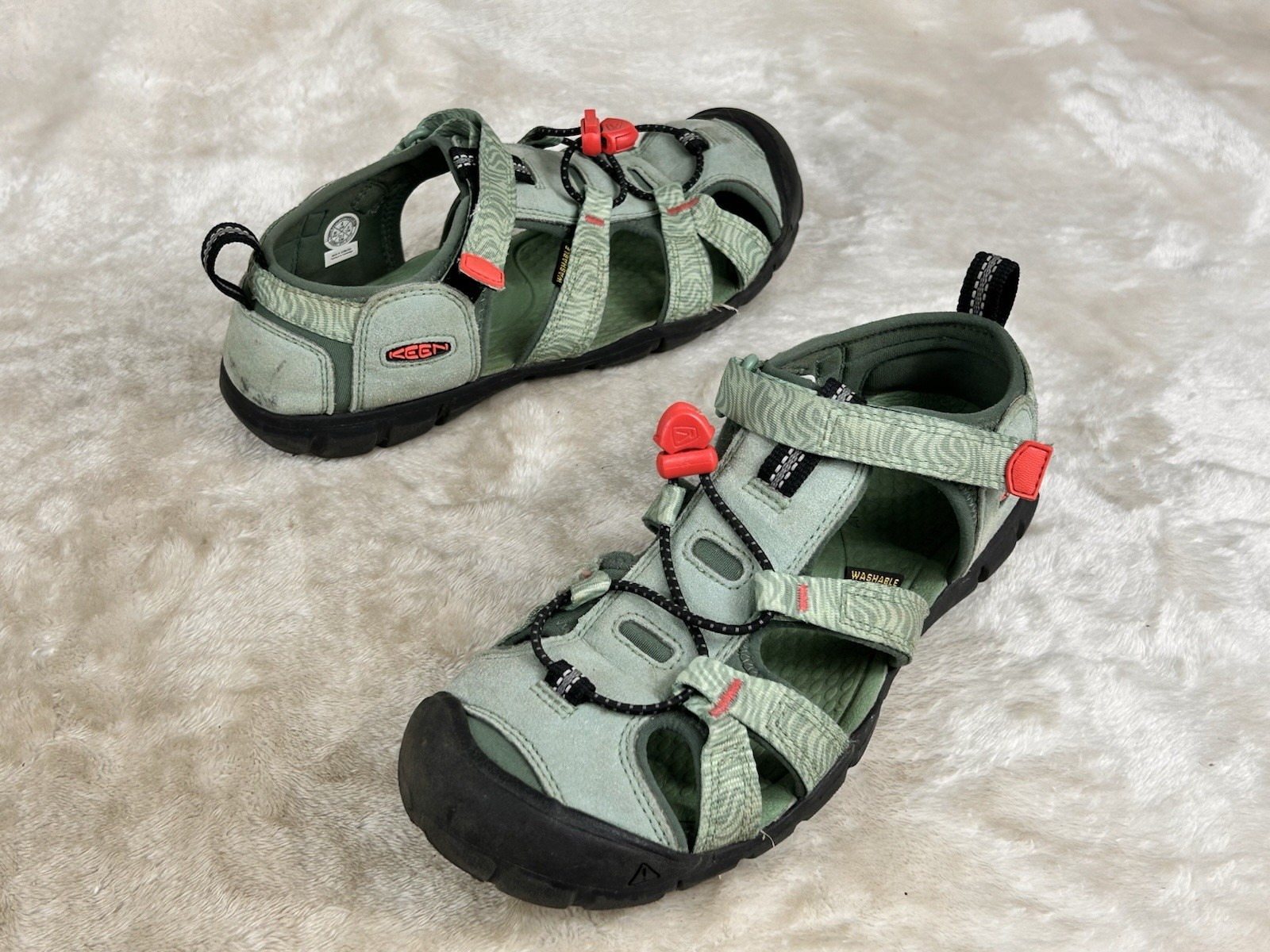 Sandali da trekking Keen Seacamp II CNX bambina taglia 4 blu verde outdoor impermeabili