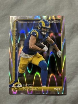 2025 Topps Chrome Puka Nacua Raywave Refractor Silver Rams | eBay