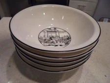 5 Epoch  Le Restaurant rimmed cereal bowls near-mint condition ~ low fast shipng