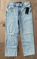 Hudson Jeans Remi High Rise Straight Cropped Two Hearts WHC2089DPP Distressed