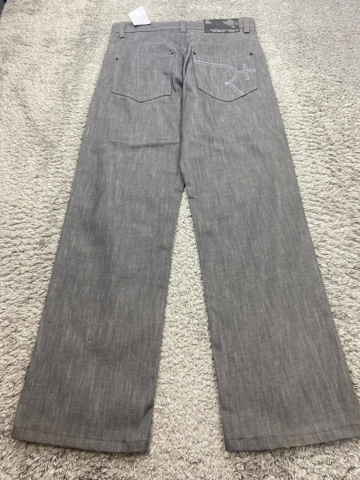 Rocawear Mens 32x33 Raw Gray 90s Baggy Skater Jeans NWT Y2K Hip Hop Style