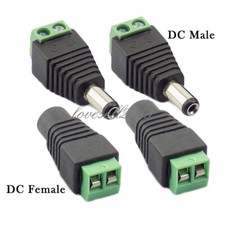 Male Female DC Power 2.1x5.5mm Male Plug Jack Connector Socket Adapter For CCTV