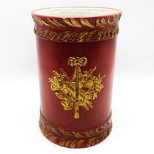 RARE Vintage Italian Red & Gilt Gold Wine Cooler Crock - Louis XVI Inspired