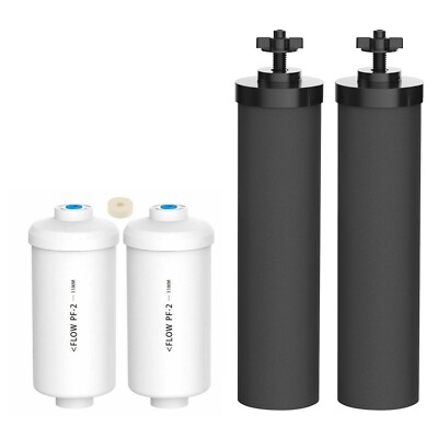PF2 Fluoridfilter + schwarze Filterelemente für Berkey Gravity Wasser Konvolut
