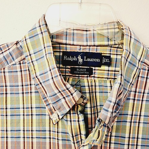 Polo Ralph Lauren Blake Pastel Plaid Short Sleeve Cotton Button Down Shirt - XL - Picture 3 of 9