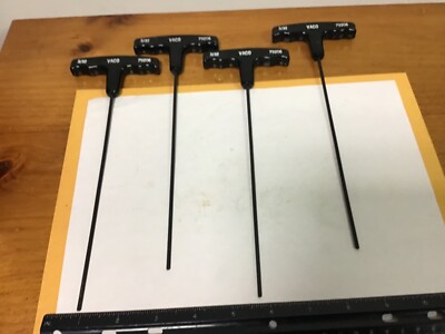 New Qty (4) Vaco 3/32'' T Handle Hex Keys, 9'' Overall Length, 79206