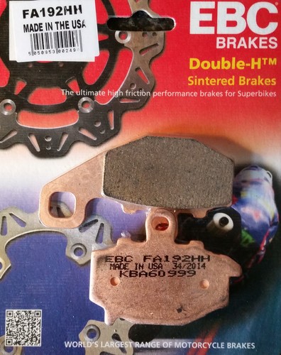 EBC/FA192HH Sintered Brake Pads (Rear) for Kawasaki ZX6R, ZZR600, ER6F/N, Z750 - Picture 1 of 2