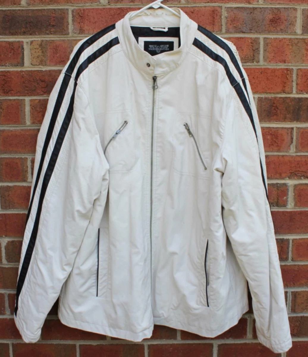 Wilson leather white best sale jacket