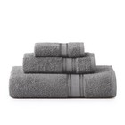 New ListingLuxury Bath Towels Set 3 Piece 100% Cotton Zero Twist Quick Dry Cool Grey