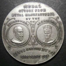 Medallion - Kings Norton Metal Co. 1901 awarded to employees - 50.1g & 45.4mm