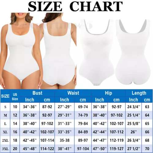 Body EE. UU. Prendas con forma para mujer Control de abdomen Top sin mangas Leotardo Formador de cuerpo completo - Imagen 29 de 31