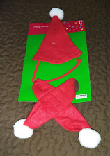 Dog Christmas Hat and Scarf Adjustable Pets Santa Hat Dog Christmas Costume