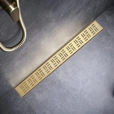 Sharp-tec 32 inch Golden Linear Shower Drain with cUPC Cert 304 Stainless Steel