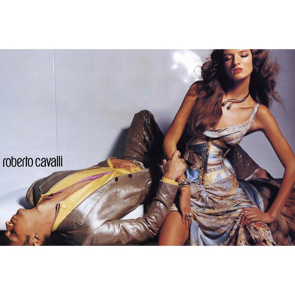 Archive Roberto Cavalli Spring 2003 Silk Skirt Top Rococo Archive Roberto Cavalli Spring 2003 Silk Skirt Top Rococo