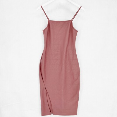 Leith Womens Rose Pink Sleeveless Stretch Bandage Bodycon