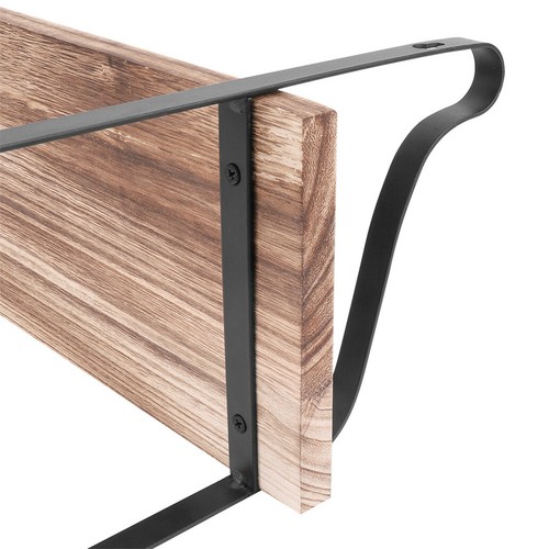 Ajustable Length Floating Shelves Wall Mount Unit with Timber Board Metal Frame - Picture 12 of 12