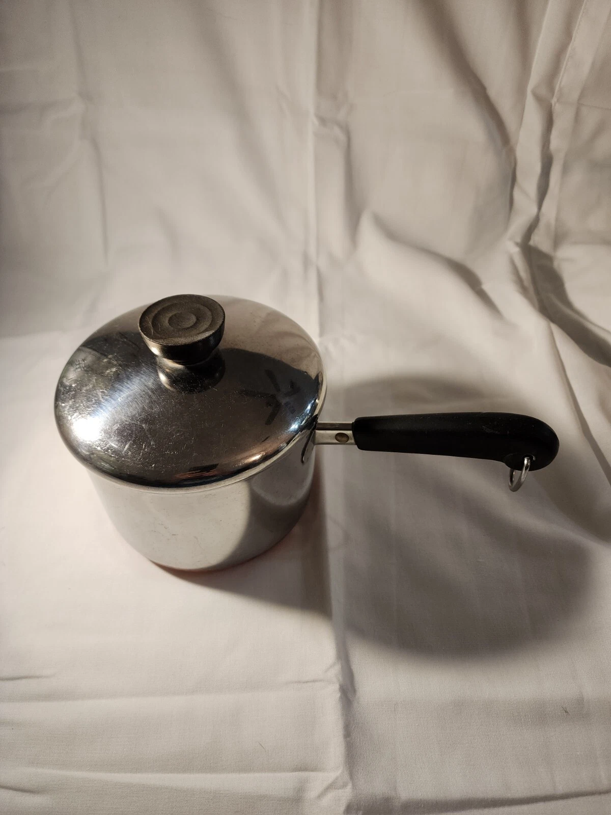 1801 REVERE WARE Copper Bottom 1 1/2 Qt. Saucepan With Lid Clinton ILL USA, 78