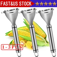 Stainless Steel Corn Cob Peeler Stripper Remover Kitchen Cutter Thresher Tool US