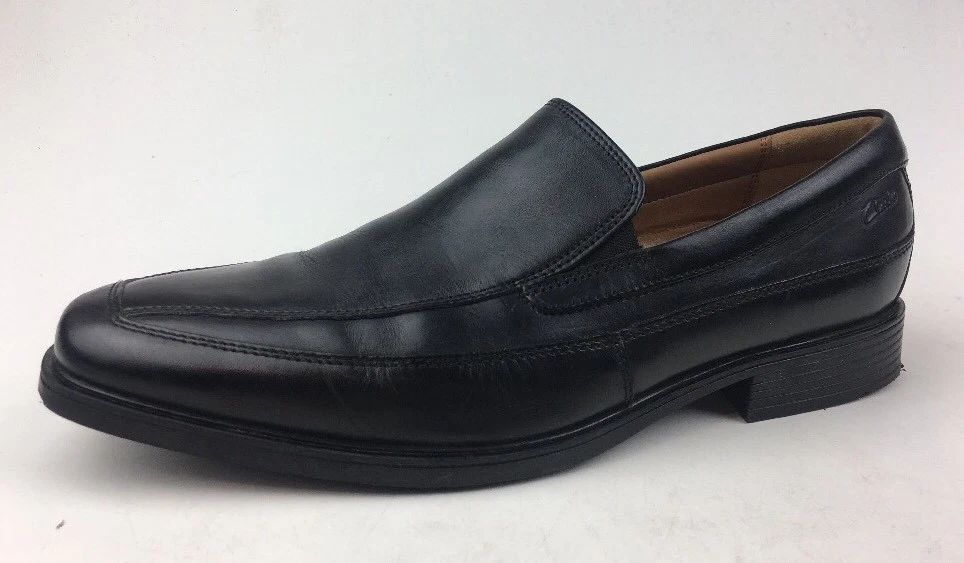 Mocassini Clarks Tilden Free slip on Uomo taglia 10 5M pelle nera 899