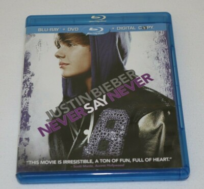 Justin Bieber Never Say Never (Blu-Ray + DVD, 2011) 2-Disc Set