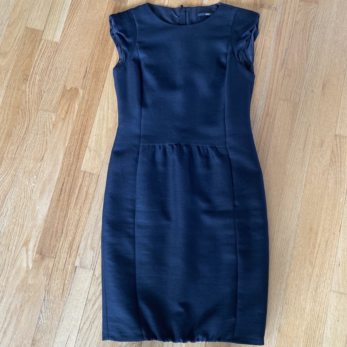 Black Hugo Boss Cap Sleeve Lined Dress Sz. 6 | eBay