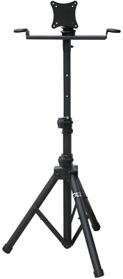 Audio2000'S AST420Y LCD Monitor Karaoke Stand with Tripod Legs, Black -New