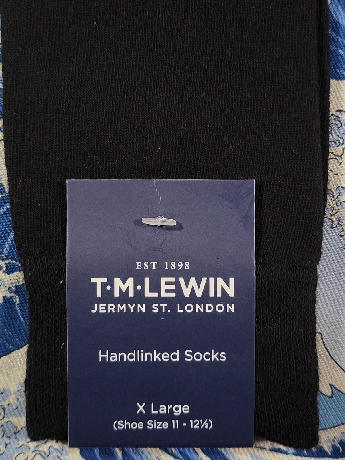 T M Lewin Jermyn St. Men's Cotton Socks Plain Fine Gauge Black XL UK 11