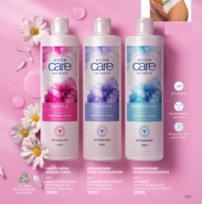 AVON CARE Intimate Delicate Intim Waschlotion zur Wahl 250ml NEU