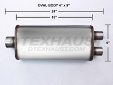 Flow Ii 2 49278 Performance Muffler 3 Inlet 2.25 Outlet Center Dual 24 Length