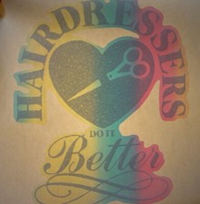 HAIRDRESSERS DO IT BETTER VINTAGE 1970's AMERICANA IRON ON TRANSFER -NICE, B-16
