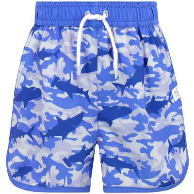 Jungen Badehose Badeshorts Bademode 3-12 Jahre blau Kordelzug Haie Geschenk