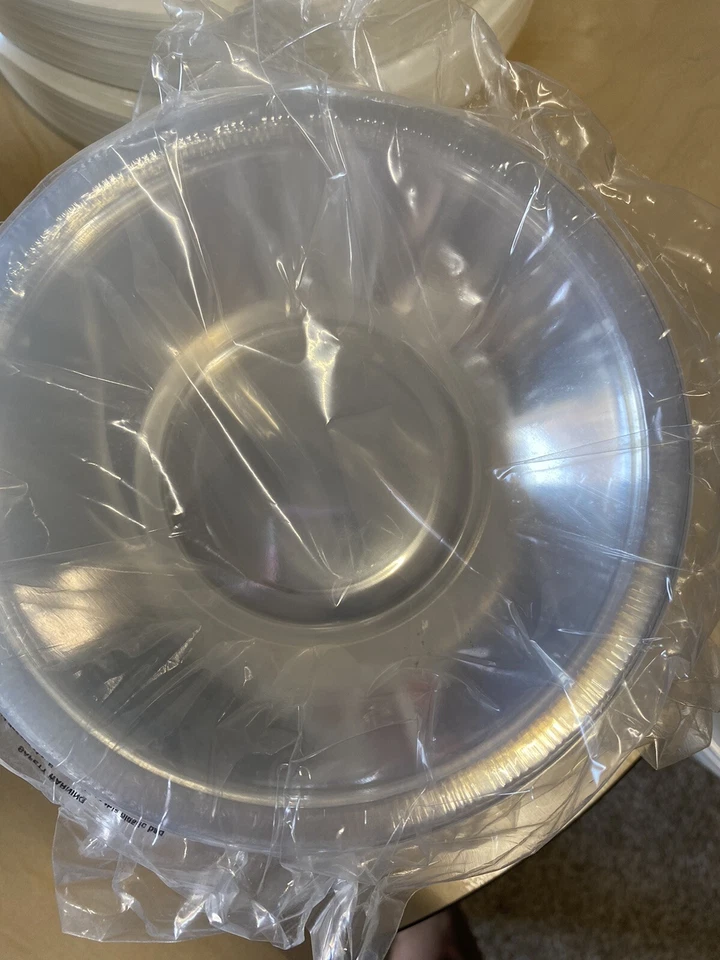 Clear Plates Plastic Bowls 7” 120 Count 12 Oz Touch Of Color Style Heavy Duty - Image 2 of 3