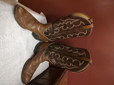 RARE TONY LAMA Style 8052 Two Tone Brown Leather Western  display picture 2