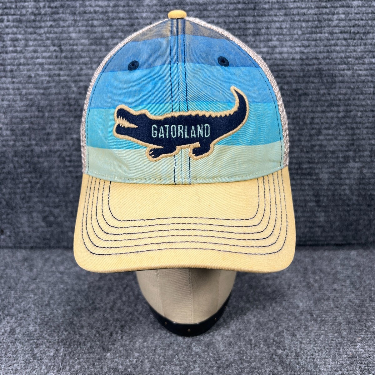 Gatorland Hat Cap Womens Snapback Mesh Trucker Blue Brown  display picture 3