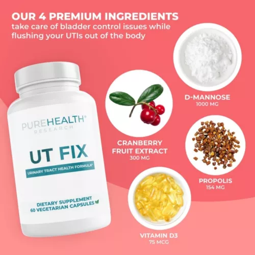 UT Fix D Mannose & Cranberry 60 Capsules - Improves Urinary Tract Health - Picture 5 of 12